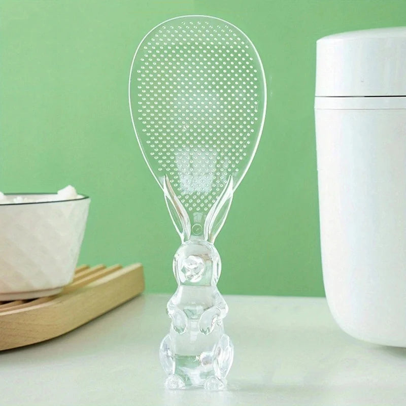 Transparent Crystal Rabbit Rice Spoon – Cute Cartoon Kitchen Scoop