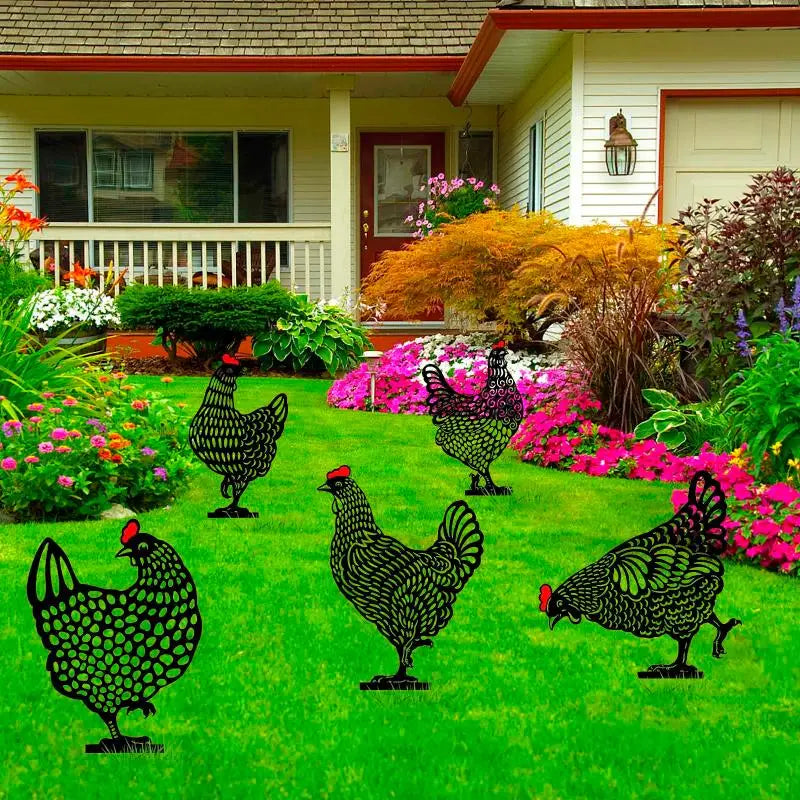 Acrylic Hen Garden Stake | UV-Resistant Chicken Lawn Decor Garden Decorative Stake Nixie