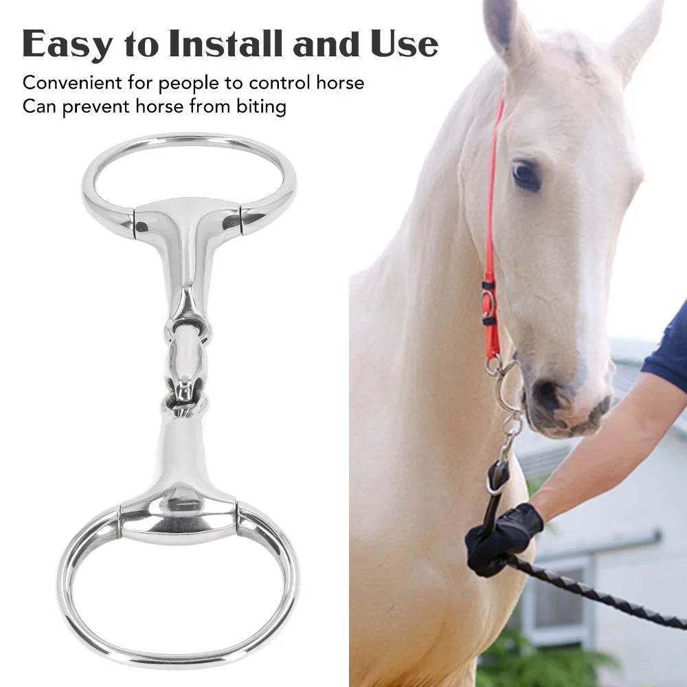 Stainless Steel Horse Gag Ring 125mm Oval Link Snaffle Bit