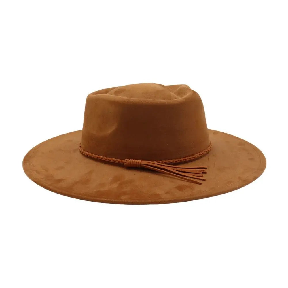 Vegan Suede Wide Brim Fedora Hat – Heart Crown Design