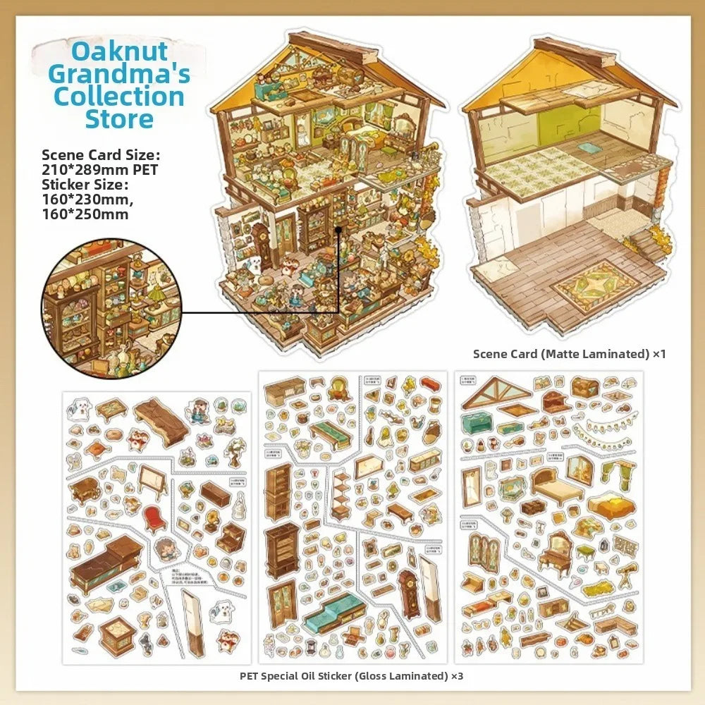 3D Scene Stacking Stickers – Shop Beach Library PET Die-Cut Decorative Stickers Nixie D
