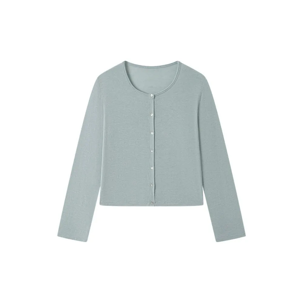 Women's Single Breasted Long Sleeve Knit Cardigan