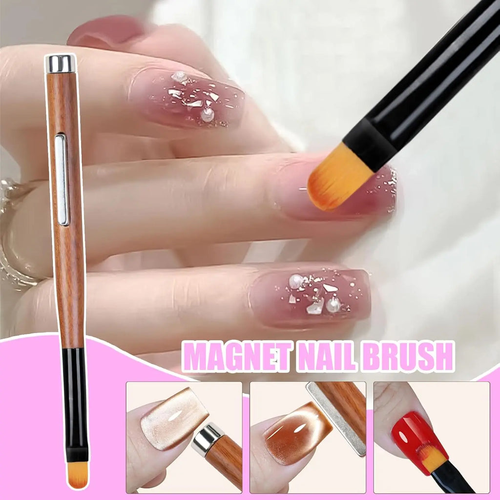 3-in-1 Magnetic Gel Nail Brush & Cat Eye Tool – Nail Art Pen Nail Art Brush Nixie
