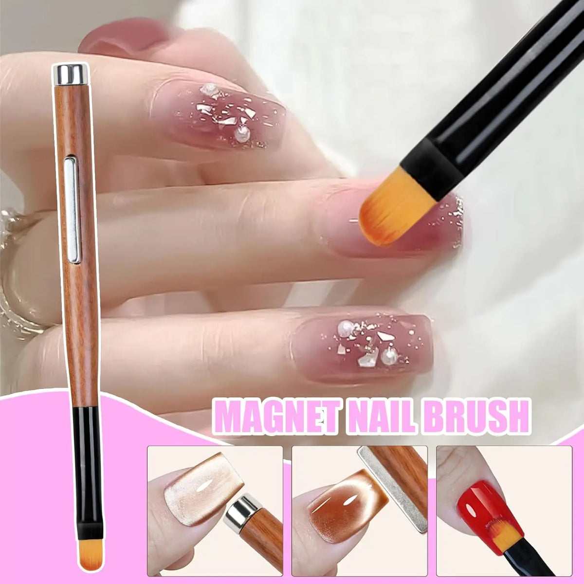 3-in-1 Magnetic Gel Nail Brush & Cat Eye Tool – Nail Art Pen Nail Art Brush Nixie