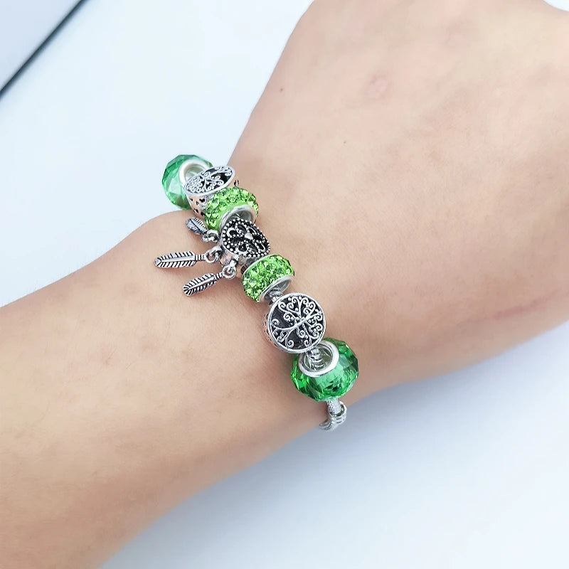 Crystal Bracelet Flower Tree Dream Catcher Tassel Beads Fashion Bracelet Nixie