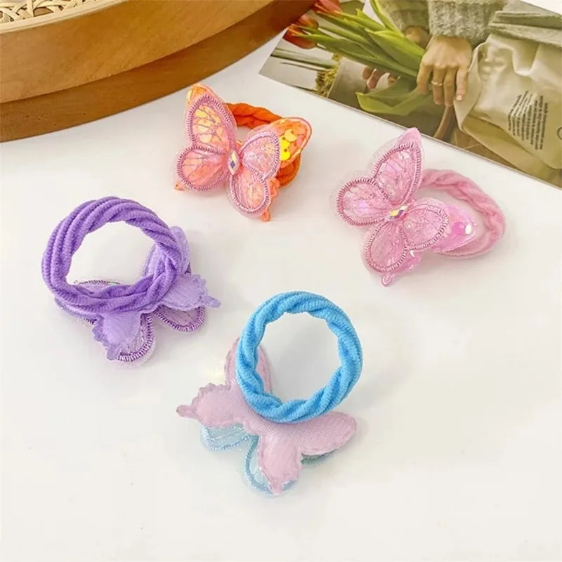 2PCS Sequin Butterfly Hair Ties for Girls – Elastic Ponytail Bands Girls Hair Ties Nixie