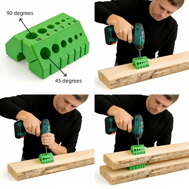 Portable 45° & 90° Angle Drill Jig with Numerical Scale Guide