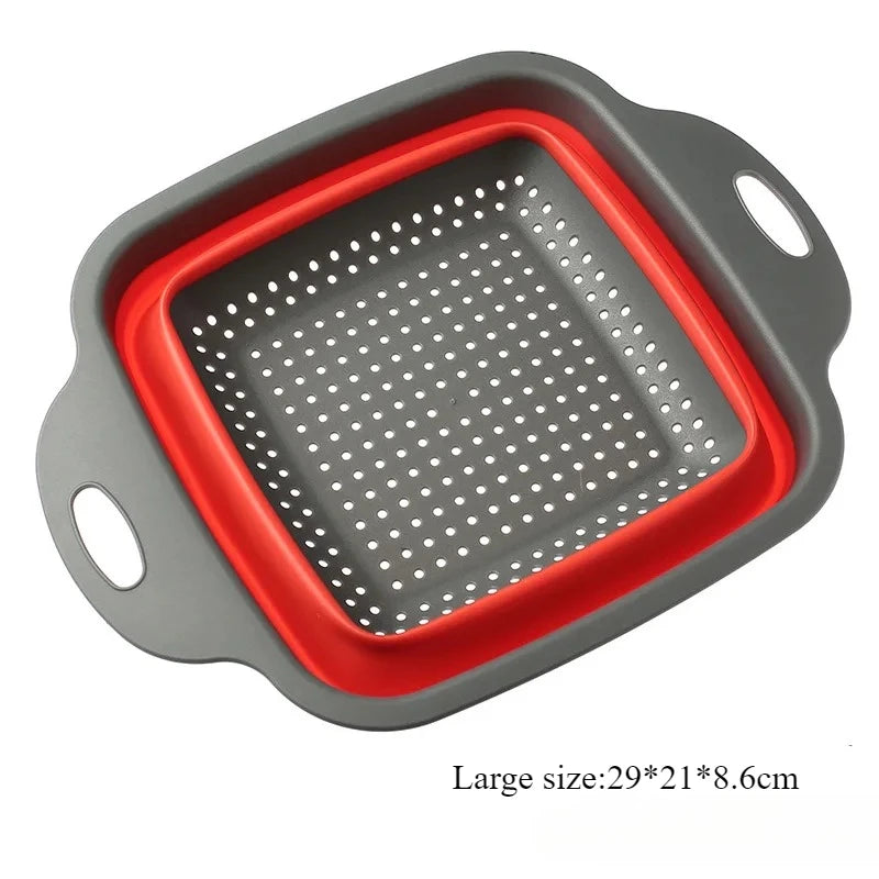 Foldable Silicone Colander Vegetable Washing Basket (1-2pc)