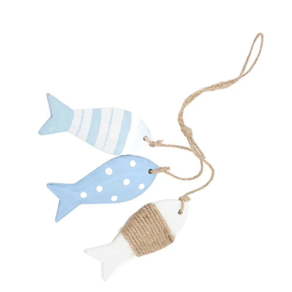 2PCS Hand Carved Wooden Fish Nautical Coastal Wall Hanging Decor Wooden Wall Decor Nixie
