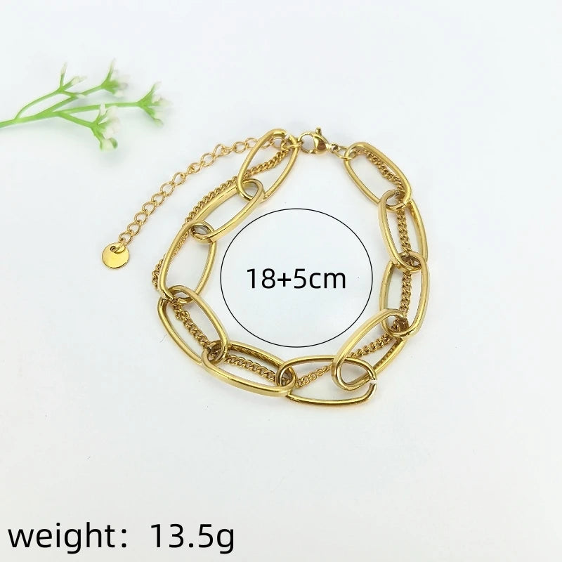 Gold Double Layer Chain Bracelet – Stackable Women's Jewelry
