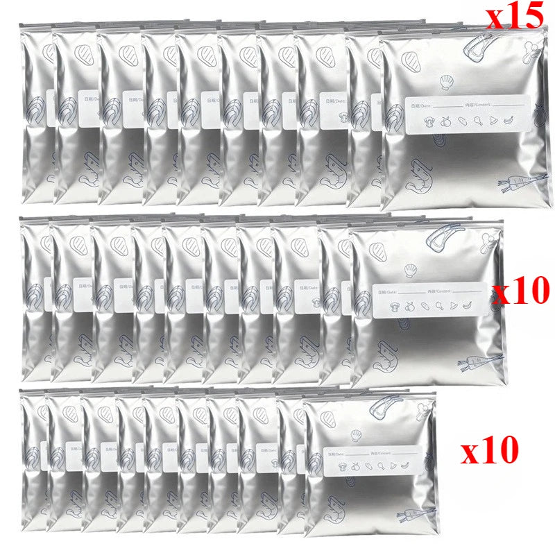 35Pcs Aluminum Foil Resealable Zipper Bags – Freezer & Air Fryer Food Storage Bags Nixie 35 PCS