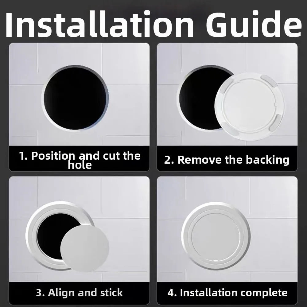 Round PVC Access Panel Self-Adhesive Removable Wall Cover