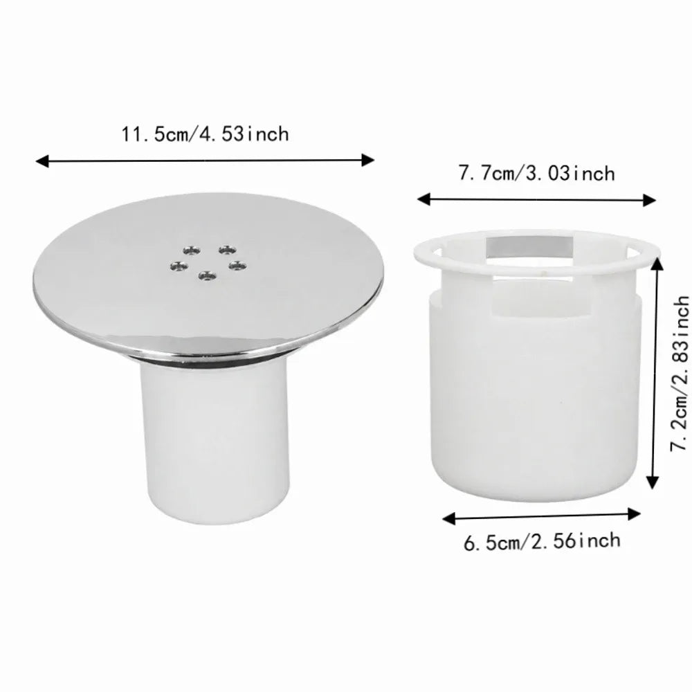 Round Shower Drain Cover 4.53" Plastic Hair Strainer – White Shower Drain Cover Nixie