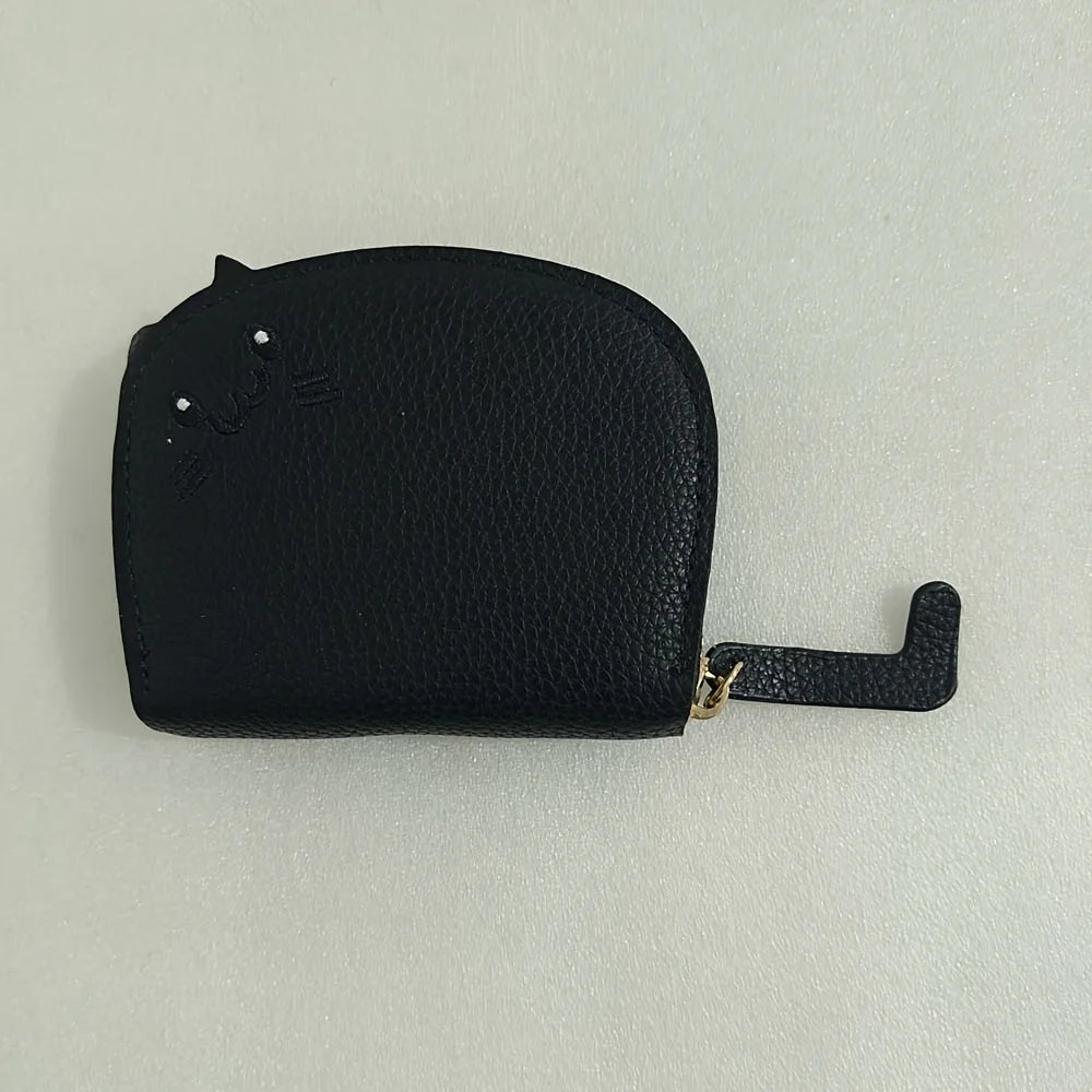 Cartoon Cat Wallet Women Multi-Card Slots Cute Coin Purse Fashion Coin Purse Nixie Black
