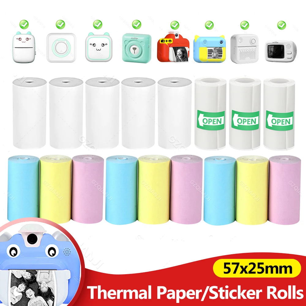 Mini Pocket Printer Thermal Paper Rolls – Kids Camera 6 & 10 Pack