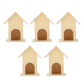5-Pack Unfinished Wooden Birdhouses | DIY Patio Bird Decor
