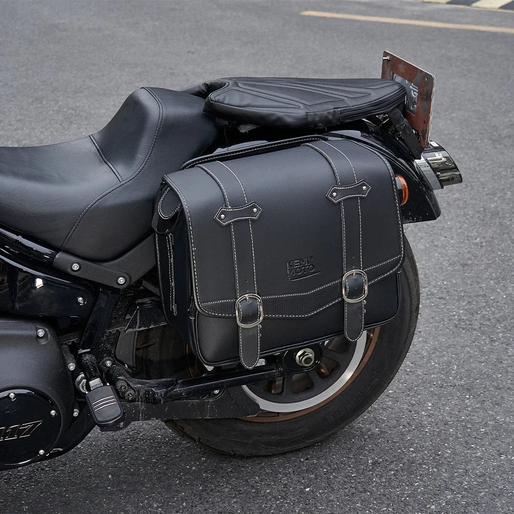KEMIMOTO 20L Waterproof PU Leather Motorcycle Saddlebags Motorcycle Saddlebags Nixie