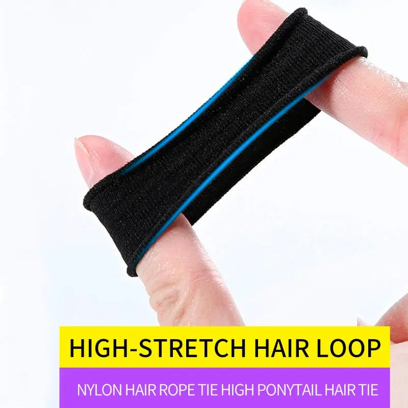 200+ Seamless Elastic Hair Bands – Black & Colorful Pack Elastic Hair Bands Nixie
