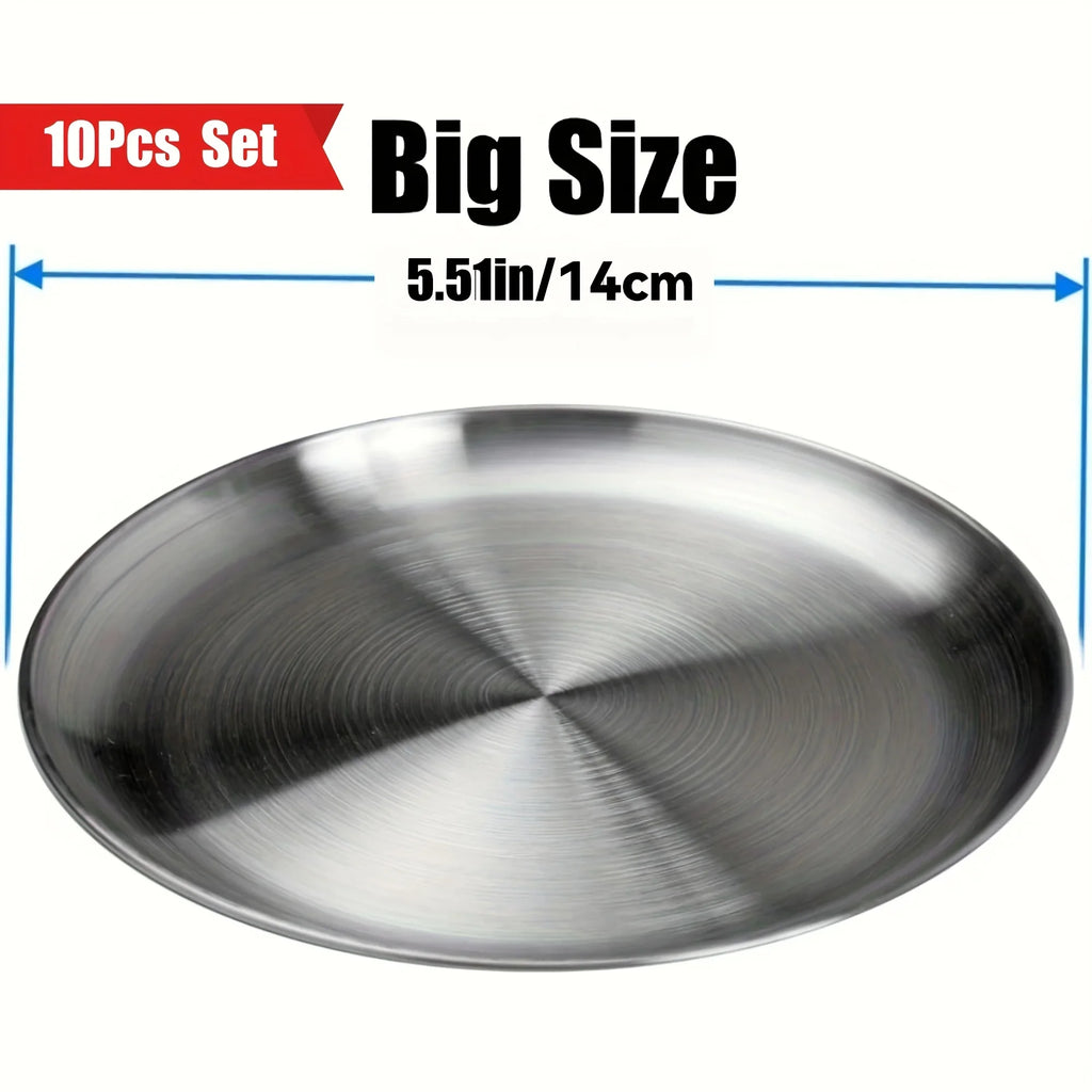 10-Piece Stainless Steel Plates Set – Dishwasher Safe & Non-Toxic Stainless Steel Plates Nixie small