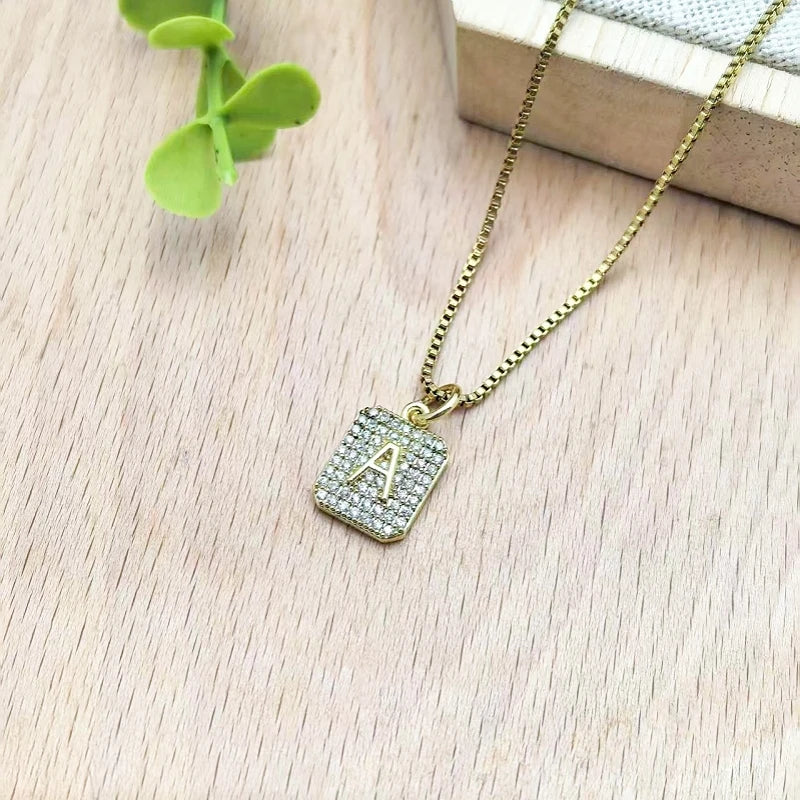 Mini Letter Gold Plated Pendant Necklace for Women | Elegant Pendant Necklace Nixie