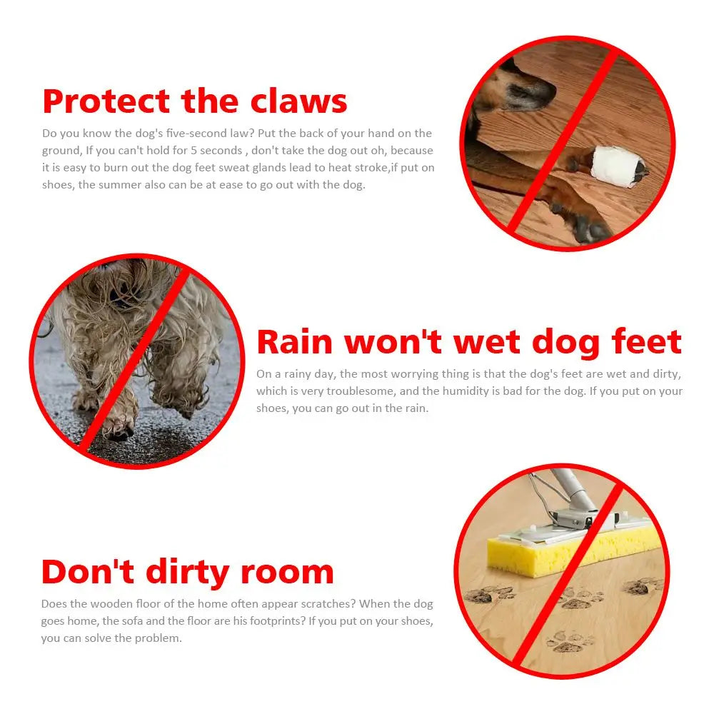 4-Pack Winter Anti-Slip Dog Boots – Warm Puppy Snow Shoes Dog Boots Nixie