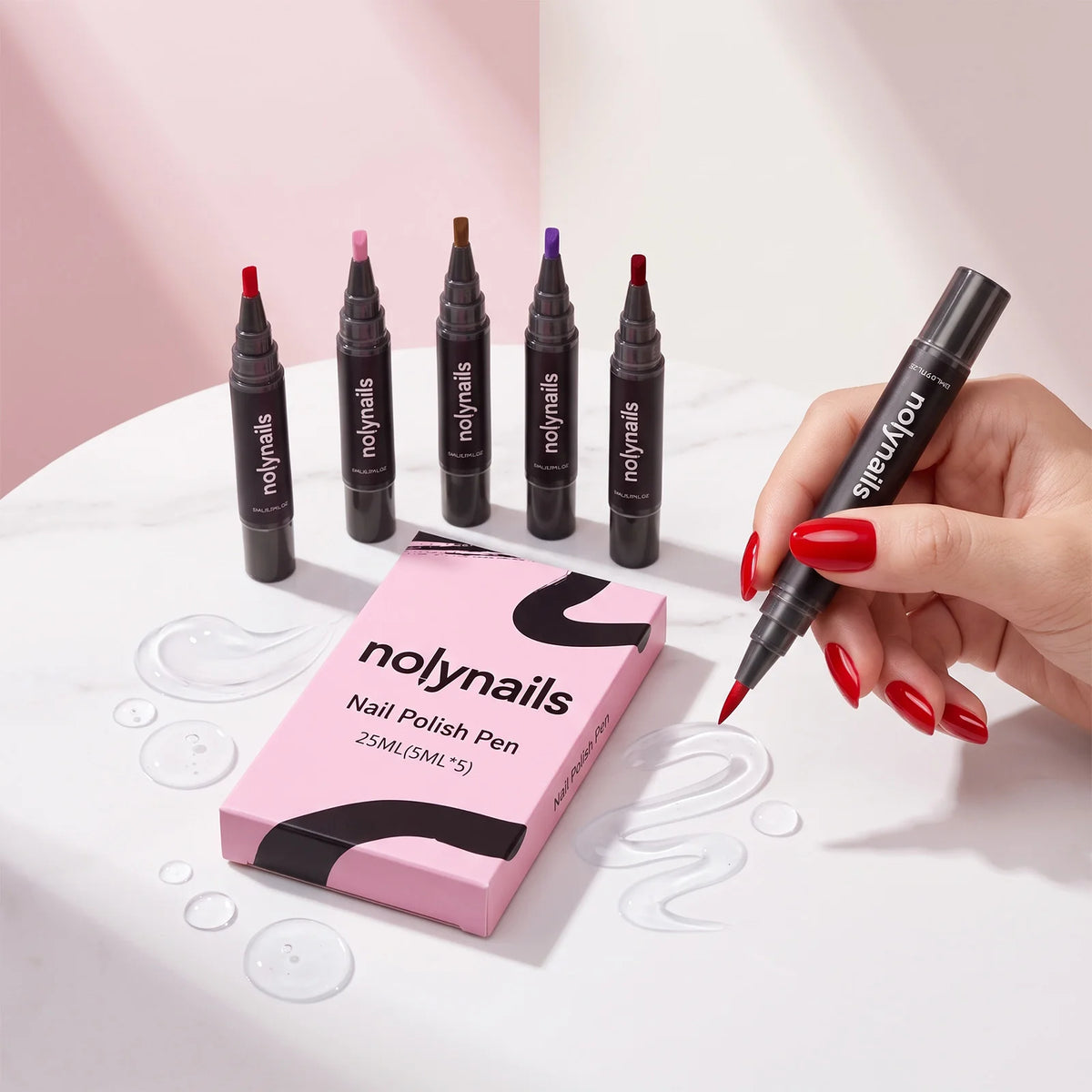 5-Color Gel Nail Polish Pen Set – Quick Dry, No UV Needed Gel Nail Polish Pen Nixie