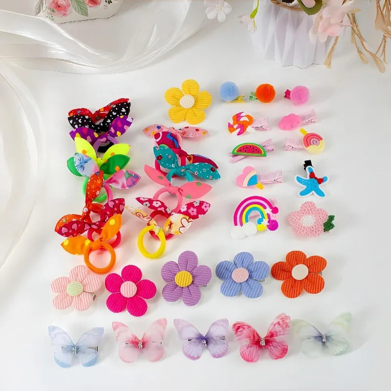576pcs Girls Hair Accessories – Butterfly Clips & Elastic Bands Hair Accessories Set Nixie