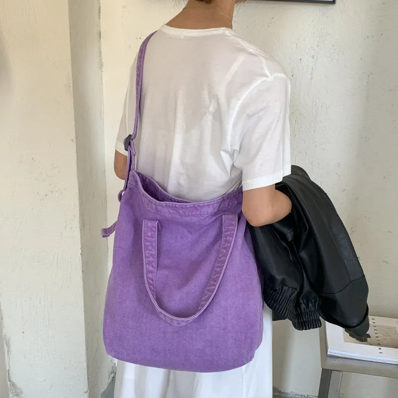 Korean Canvas Crossbody Shoulder Bag – Casual Tote | Nixie Canvas Shoulder Bag Nixie