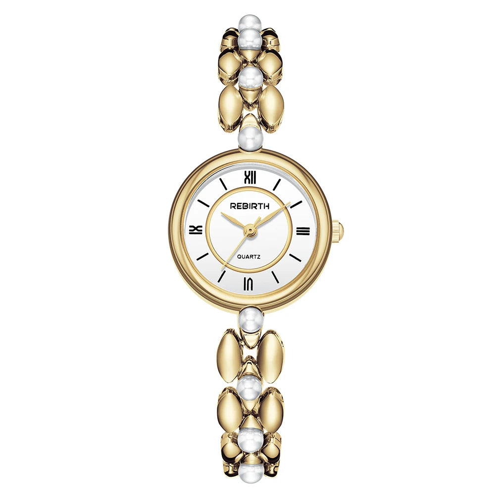 REBIRTH Vintage Quartz Wristwatch – Compact Luxury Design Quartz Wristwatch Nixie Gold