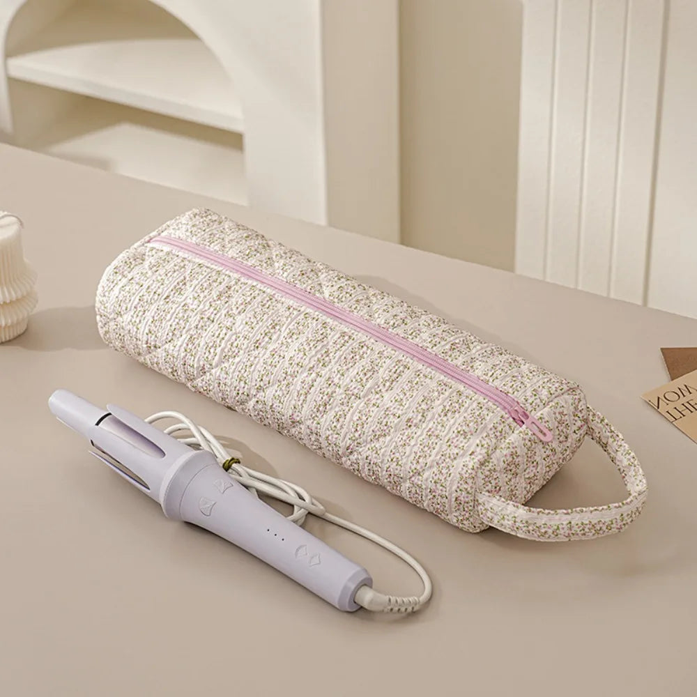 Quilted Hair Dryer Storage Bag with Handle – Dustproof Organizer