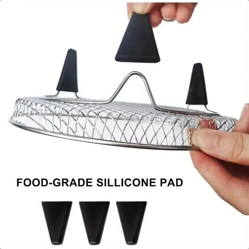 6-Pc Stainless Steel Air Fryer Rack Set + 4 Foot Pads | Nixie Air Fryer Rack Set Nixie