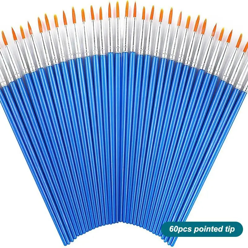 Nylon Paint Brush Set 30–110 Pcs | Round & Flat Art Brushes Art Paint Brush Set Nixie A2