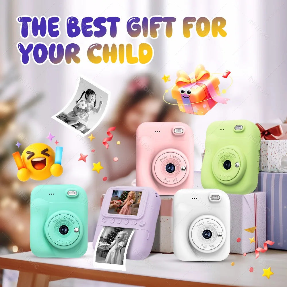 Kids Instant Camera with Color Printer – 1080P, Ages 6–12 | INSTOFC Kids Instant Camera Nixie