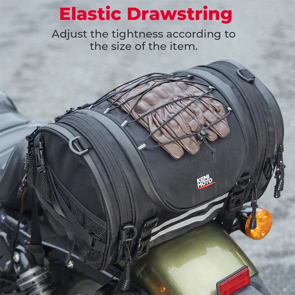 KEMITOUR 18-20L Expandable Motorcycle Sissy Bar Tail Bag Motorcycle Tail Bag Nixie