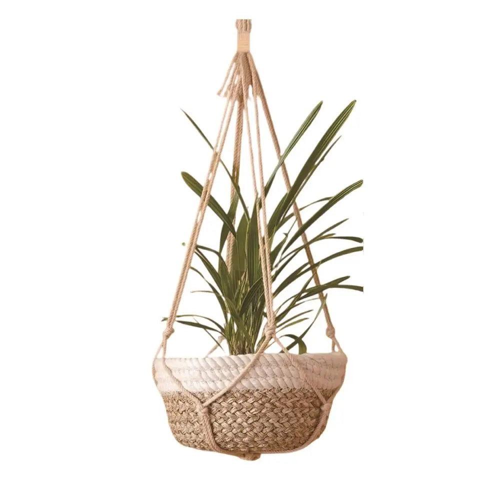 Macrame Plant Hanger Cotton Rope – Indoor & Balcony Décor Macrame Plant Hanger Nixie Khaki