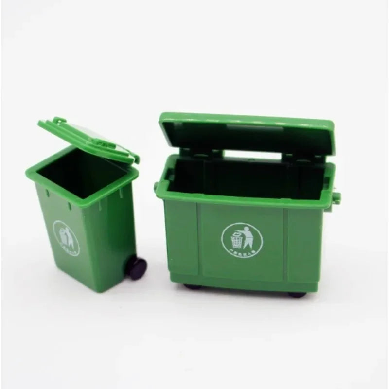 Dollhouse Mini Trash Cans & Toy Truck Set | Miniature Scene Dollhouse Miniature Set Nixie