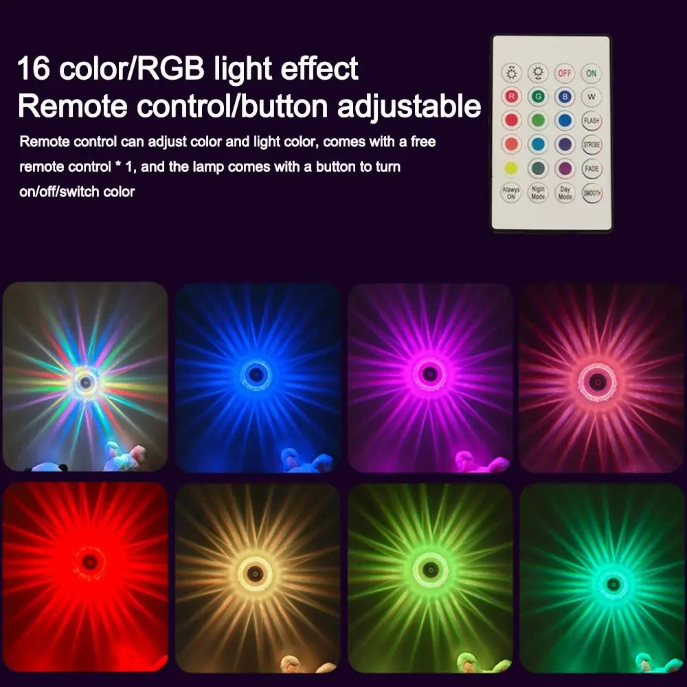 16-Color RGB Motion Sensor Night Light USB Rechargeable Ambient Night Light Nixie