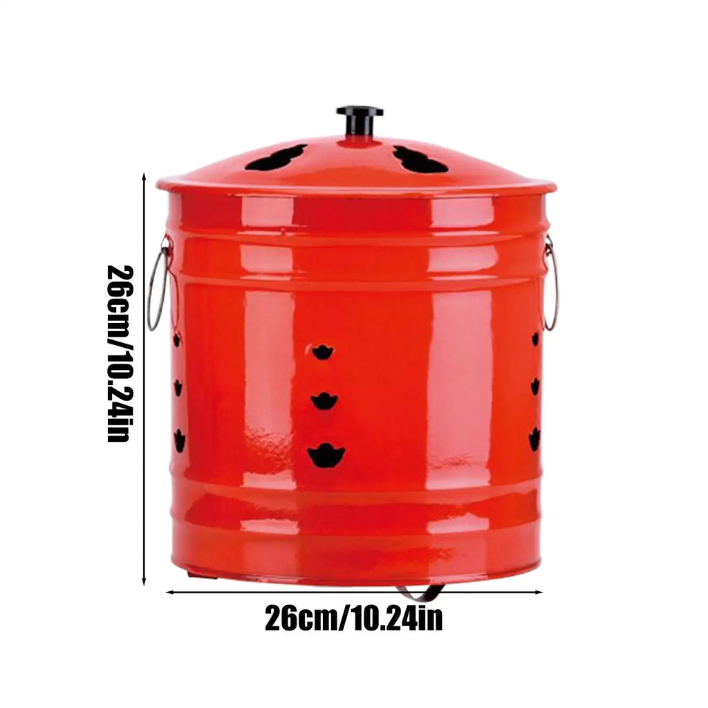 Outdoor Fire Pit with Lid & Spark Screen – Steel Burn Barrel