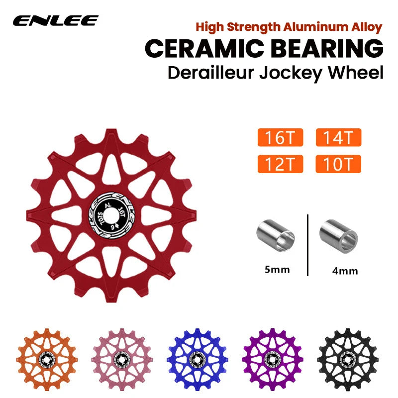 ENLEE Ceramic Bearing Aluminum Jockey Wheel – MTB Derailleur Pulley Derailleur Jockey Wheel Nixie
