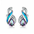 Rainbow Simulated Opal Glass Stud Earrings – Vintage Style Stud Earrings Nixie MULTI