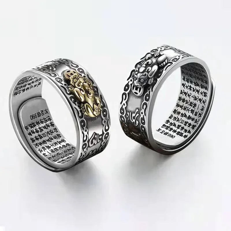 Pixiu Feng Shui Statement Ring – Vintage Lucky Ring for Men Fashion Statement Ring Nixie