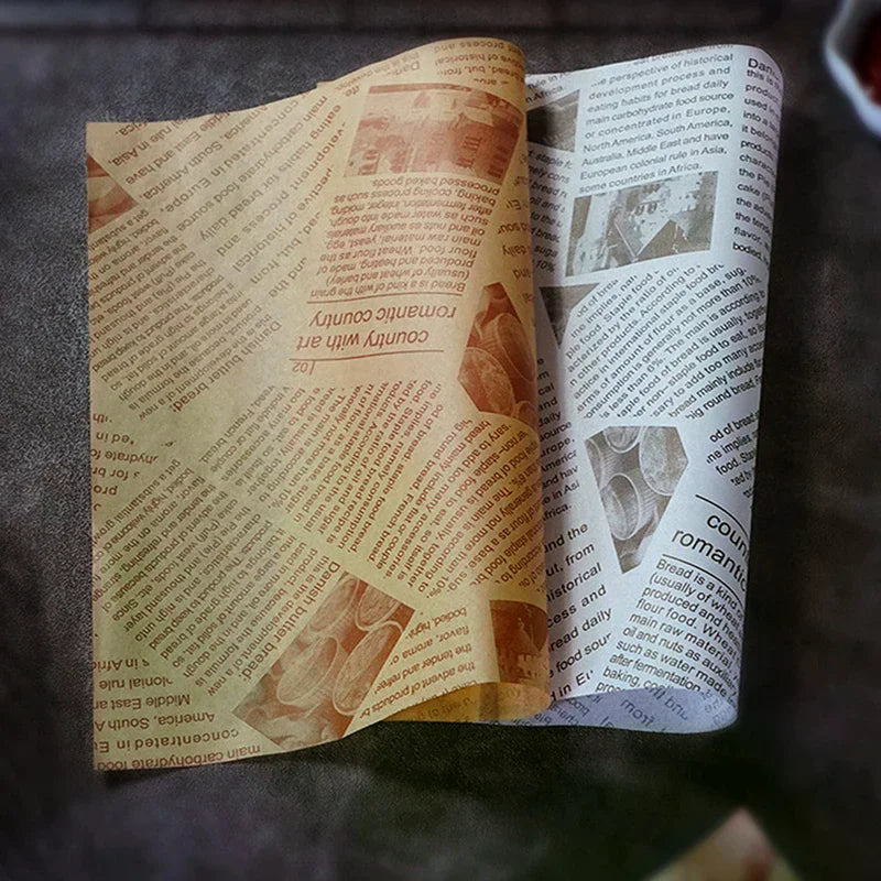 30 Sheets Oil-Proof Wax Paper Food Wrappers & Basket Liners Food Wax Paper Nixie