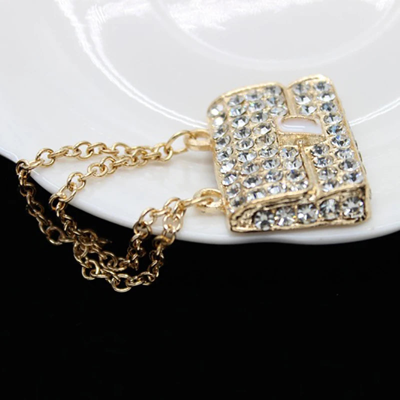 Miniature Metal Handbag with Chain – Dollhouse Accessory