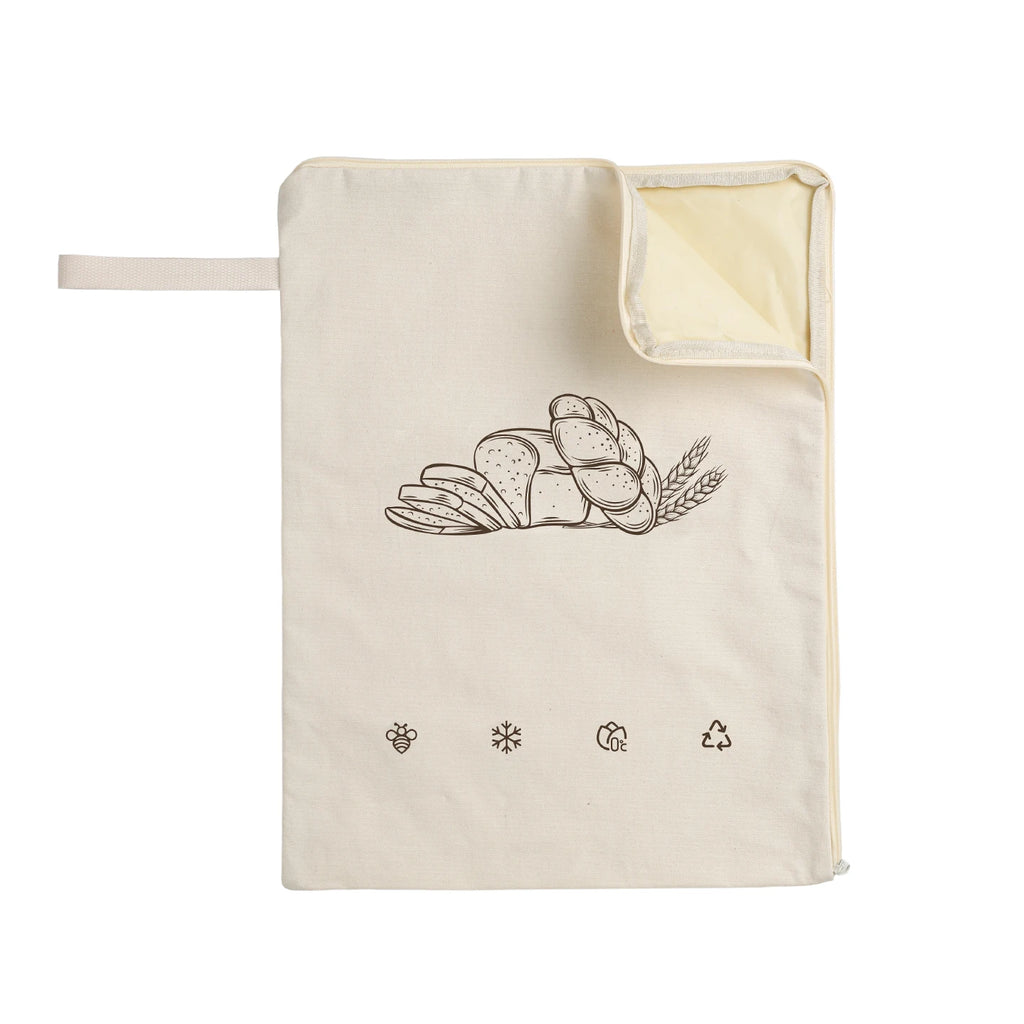Reusable Beeswax Bread Bags – Double Cotton L-Zipper Beeswax Bread Bag Nixie Beige