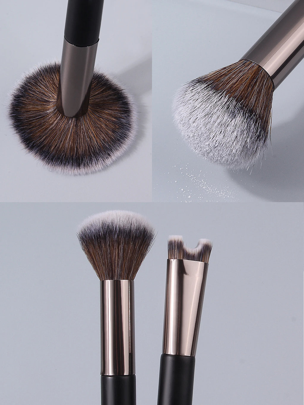 Nixie Double-Headed Makeup Brush – Powder, Blush & Concealer Makeup Brush Set Nixie