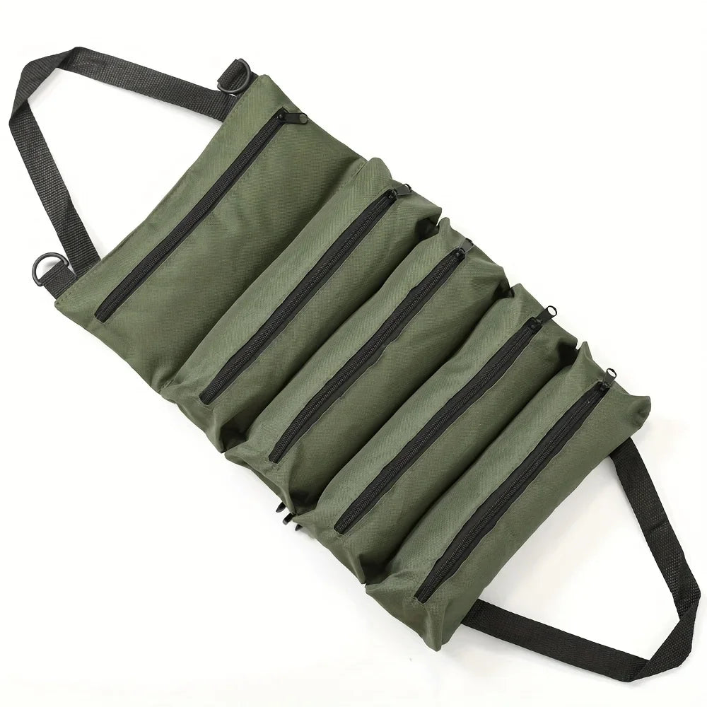 Nixie Heavy-Duty Roll-Up Tool Bag – Oxford Fabric Organizer Roll-Up Tool Bag Nixie green
