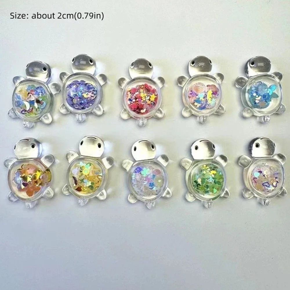 10pcs Glow in the Dark Resin Turtle Figurines for DIY Crafts