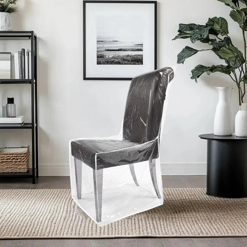 Waterproof Clear PVC Dining Chair Cover – Dustproof Seat Protector Chair Seat Cover Nixie