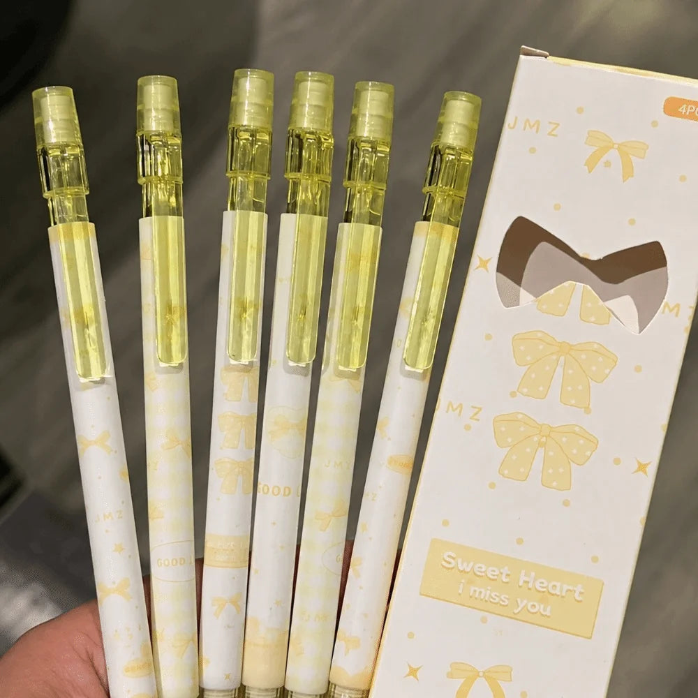 4PCS Kawaii Bow Mechanical Pencils 2B – No-Sharpen with Eraser Mechanical Pencil Set Nixie