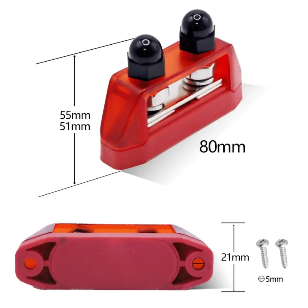 M8/M10 Power Distribution Block 200A Battery Terminal 12V-48V Power Distribution Block Nixie